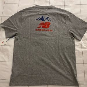 Aime Leon Dore ALD x New Balance NB Rainier Graphic Tee Grey T-Shirt size Large